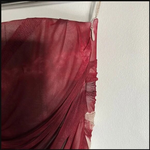 ZARA PRINTED MESH TUBE MIDI DRESS - Picture 5 of 6